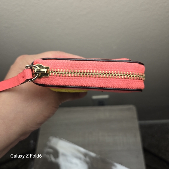 Kate Spade New York Pink Leather Pineapple Wallet Zip‎ Around Long Continental - Picture 6 of 10
